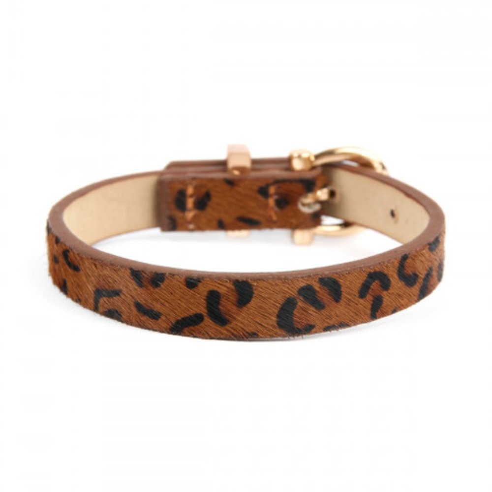 Brown Faux Animal Skin Buckle Bracelet